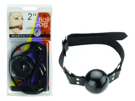 Black Ball Gag with Rings - 2-inch Size