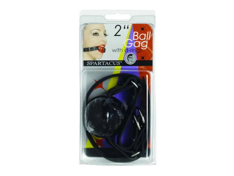 Black Ball Gag with Rings - 2-inch Size