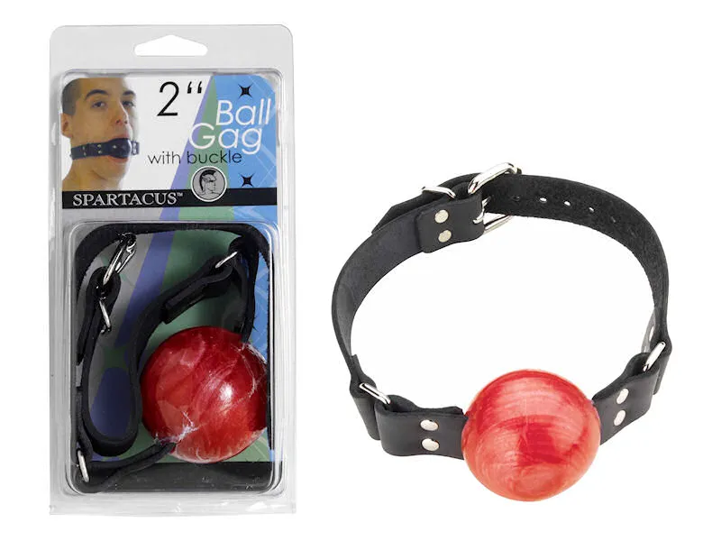 2in Red Ball Gag W/buckle