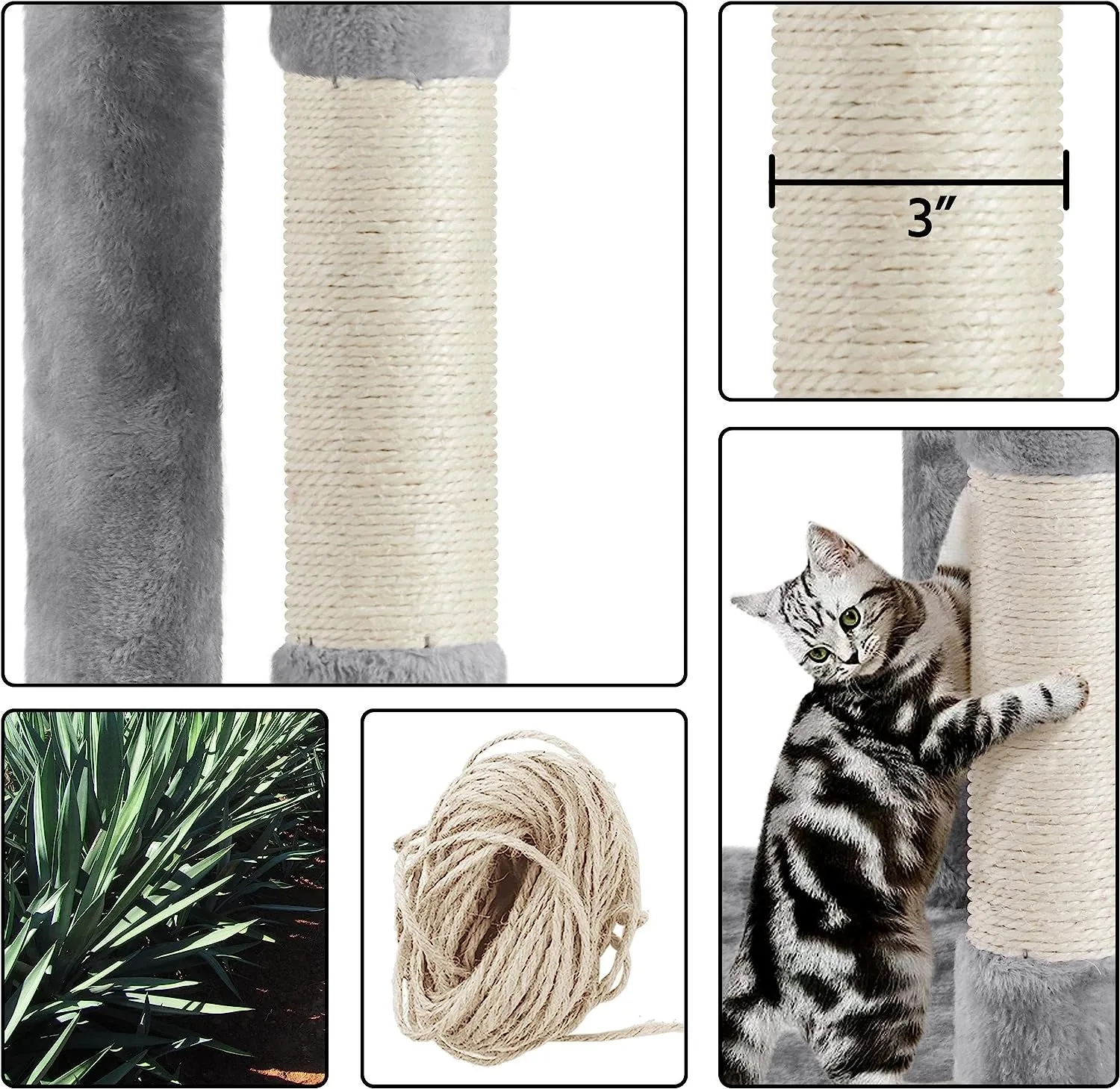 70 Inches Stable Cat Tree with Padded Platform