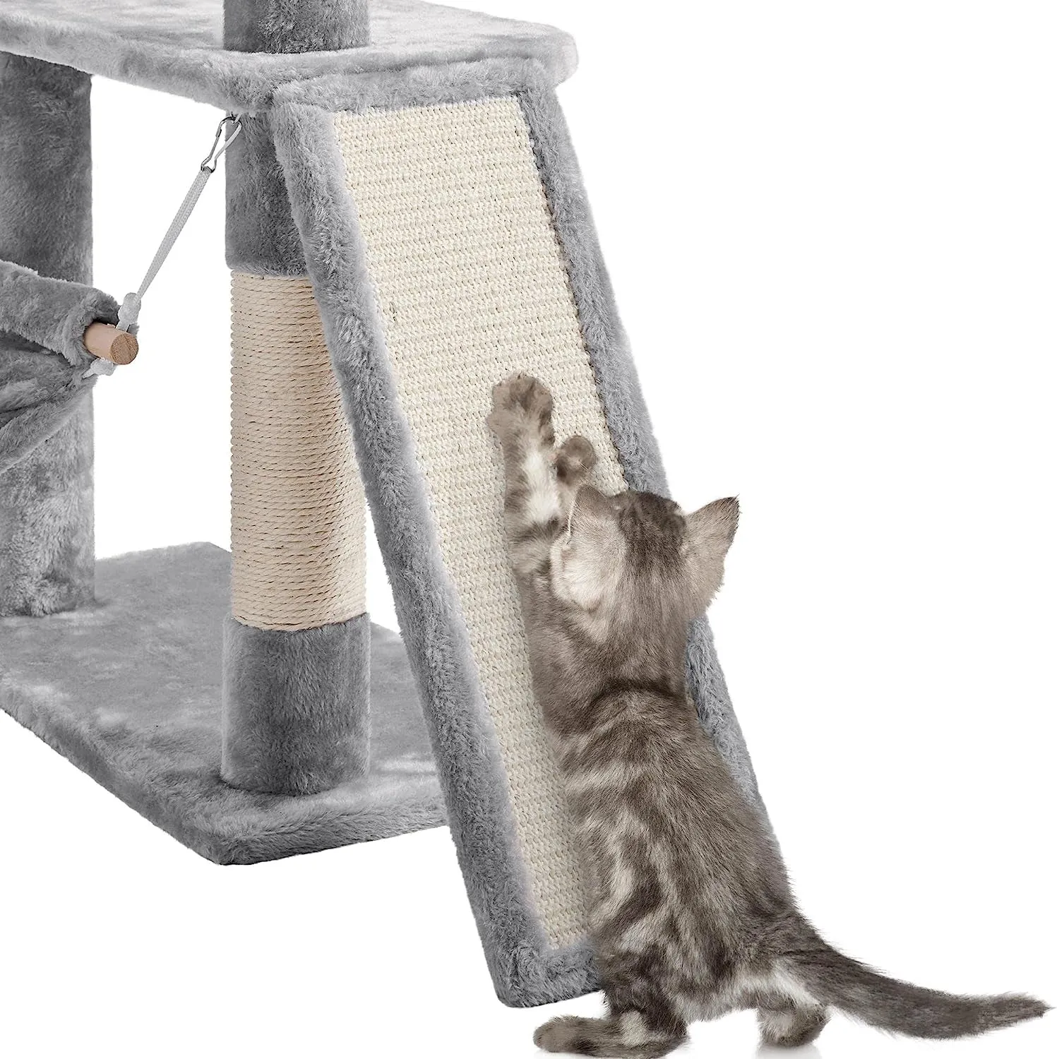 70 Inches Stable Cat Tree with Padded Platform