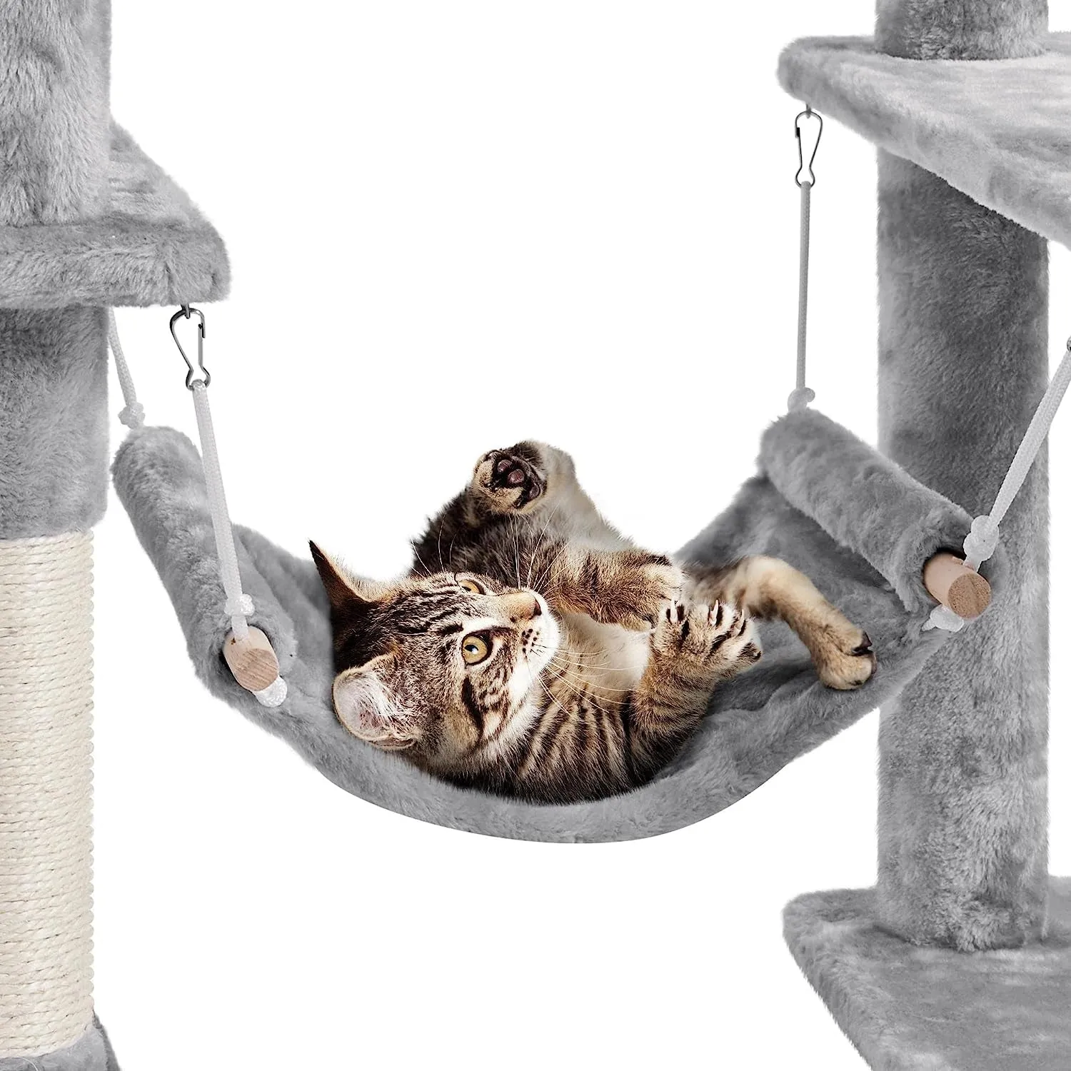 70 Inches Stable Cat Tree with Padded Platform