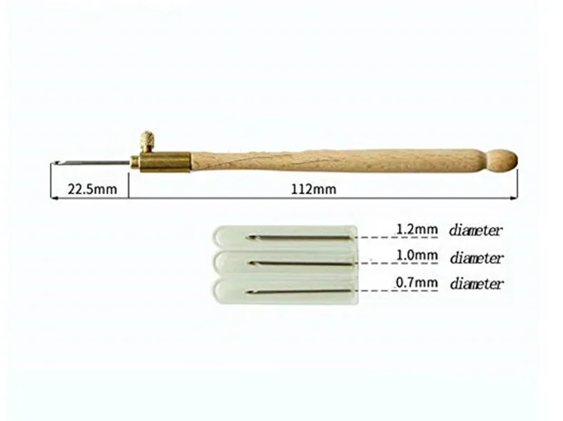 Adjustable Punch Needle Set - Punch Needle Kit Tool - Threader Supplies - Embroidery Pen Tool, Rug Hooking Yarn Craft, Punching Wood Handle