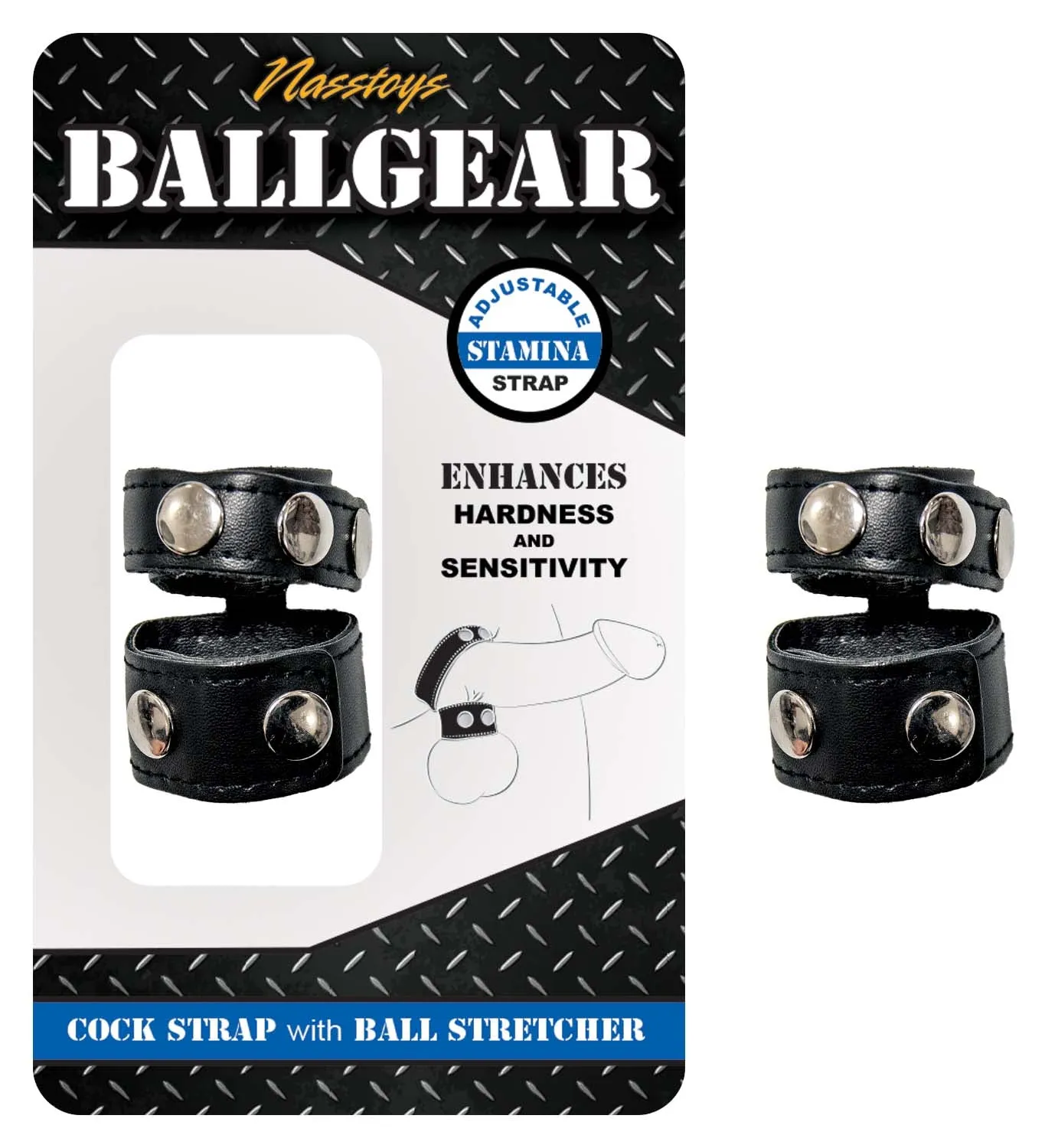 Ballgear Cock Strap W/ Ball Stretcher Black