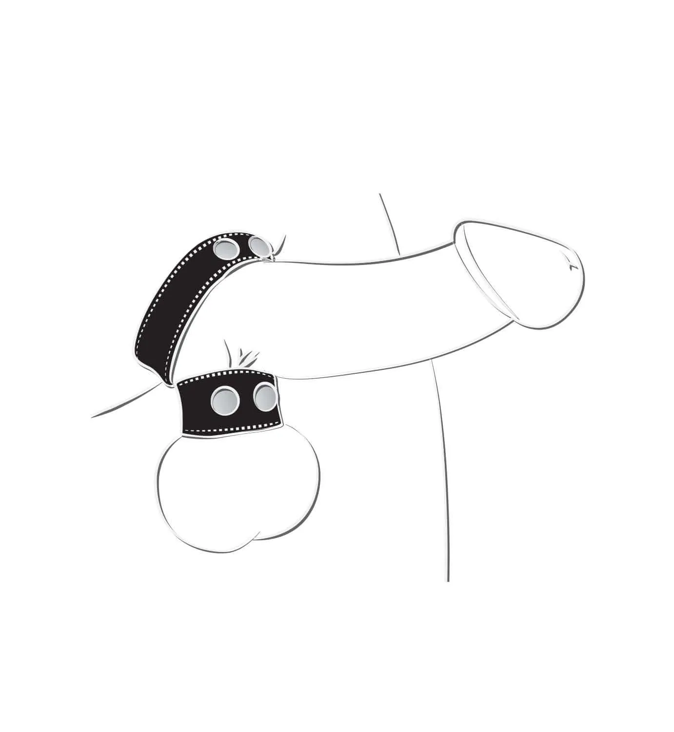 Ballgear Cock Strap with Ball Stretcher Black