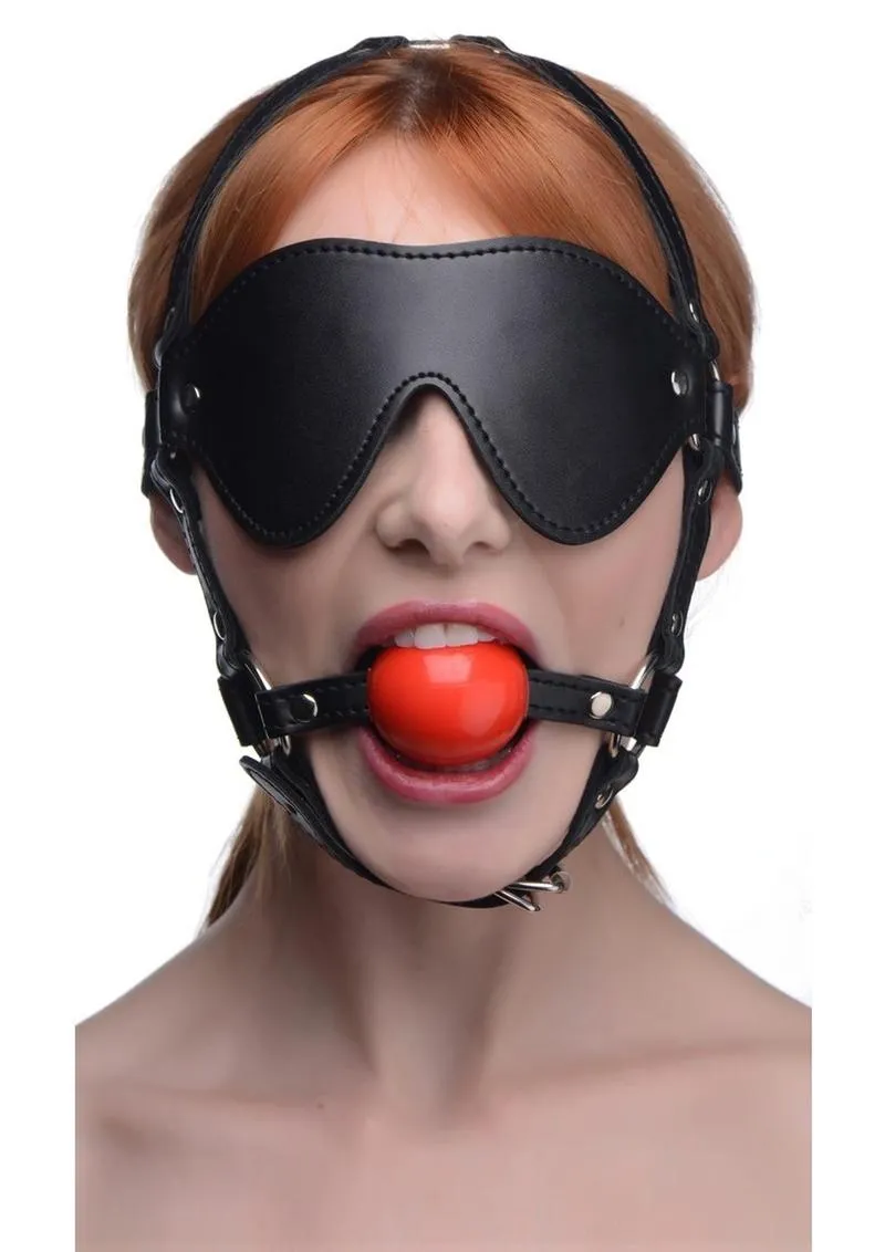 Adjustable Blindfold Harness with Comfortable Ball Gag for Enhanced Sensory Experience