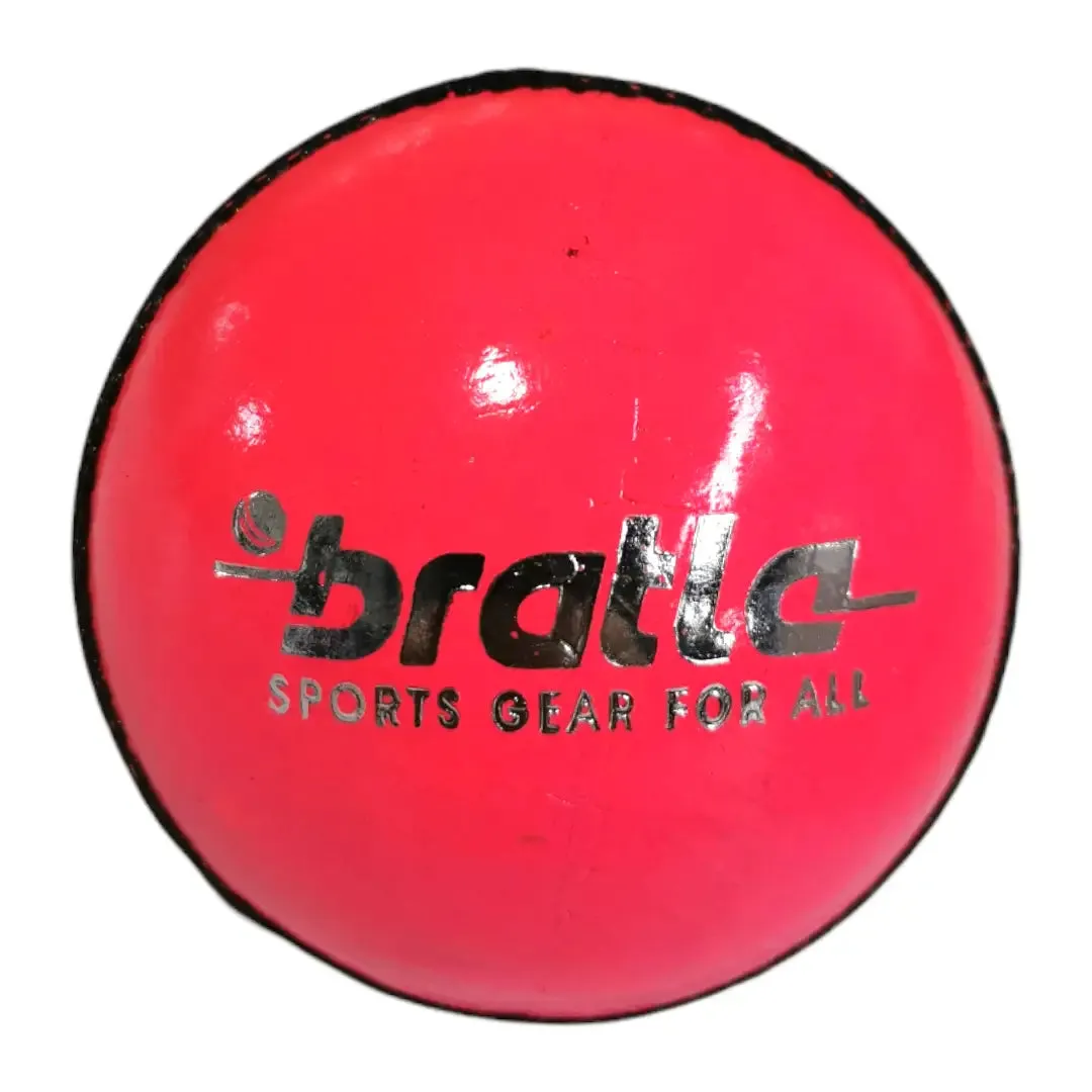 Bratla League Cricket Ball Pink Leather Hard Ball Hand Stitched Pack of 6 Senior