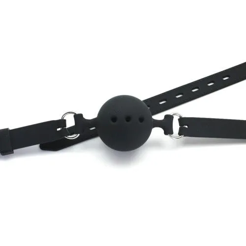 Breathable Ball Gag Large Black Ø 4.5 cm