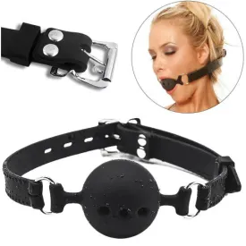 Breathable Ball Gag Large Black Ø 4.5 cm