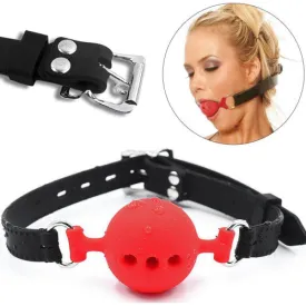 Breathable Ball Gag Medium Red Ø 4 cm