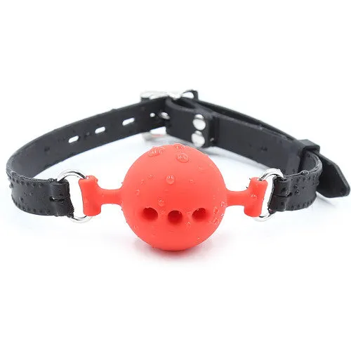 Breathable Ball Gag Medium Red Ø 4 cm