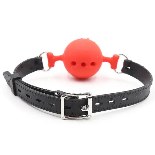 Breathable Ball Gag Medium Red Ø 4 cm