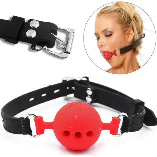 Breathable Ball Gag Medium Red Ø 4 cm