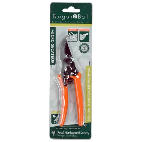 Burgon & Ball Micro Secateur - RHS Endorsed Terracotta Handle