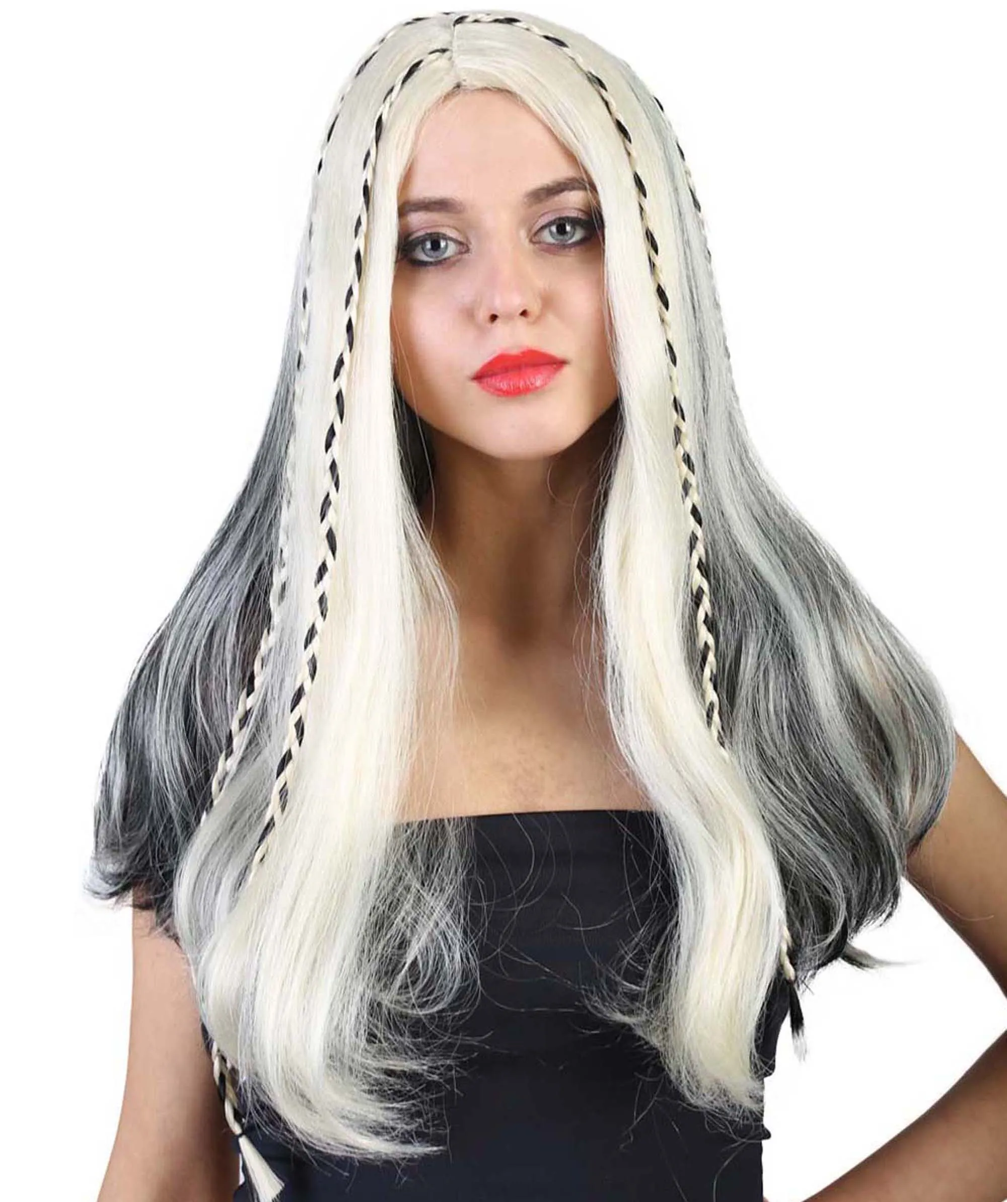 Celebrity Wig Black Braid & Highlights | Blonde Celebrity Wig | Premium Breathable Capless Cap