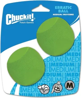 Chuckit! 20120 Dog Toy, M, Erratic, Natural Rubber, Green :EA: QUANTITY: 1