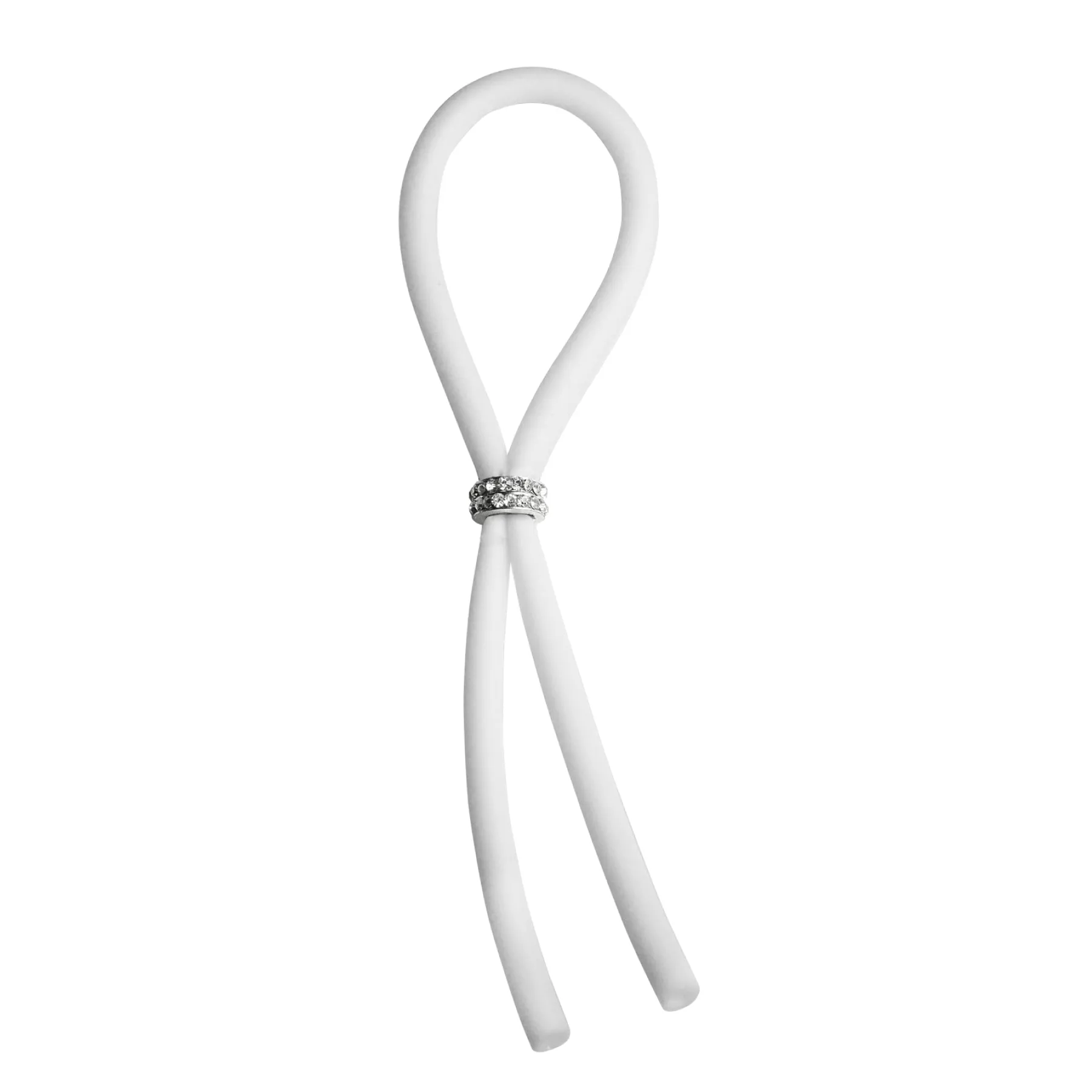 CRing Lasso Diamond Gems Bead Silicone White