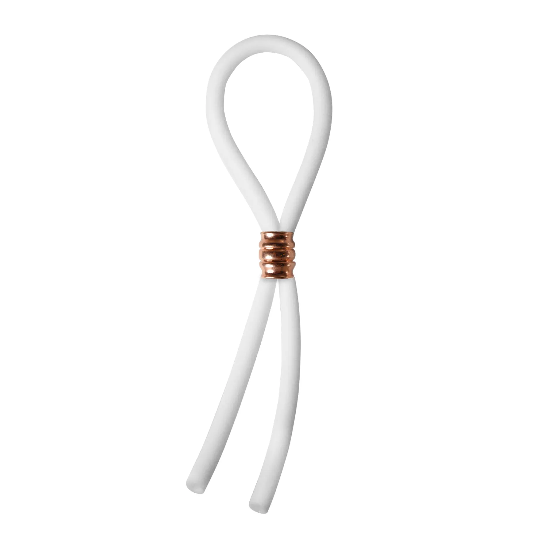 CRing Lasso Rose Gold Barrel Bead Silicone White