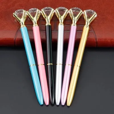 Cute gem ballpoint pen (With Light ) crystal glass diamond metal ballpoint pen single Piece