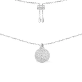 Disco Ball Adjustable Necklace - silver