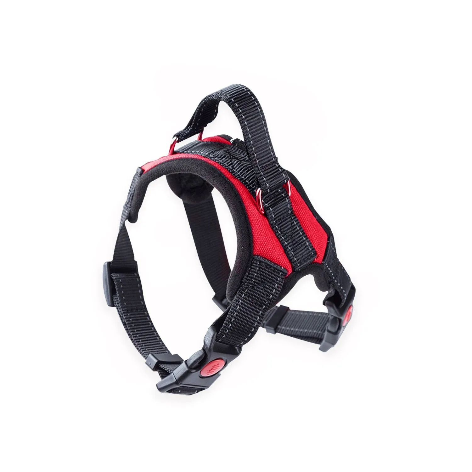 Durable Adjustable Dog Harness, Size L, Red - FLOOFI