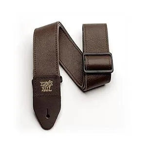 Ernie Ball 2 inch Tri-Glide Italian Leather Strap, Brown