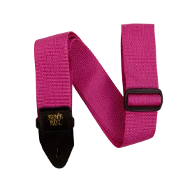 Ernie Ball 5355EB Polypro Guitar Strap (Raspberry and Black) - 2"