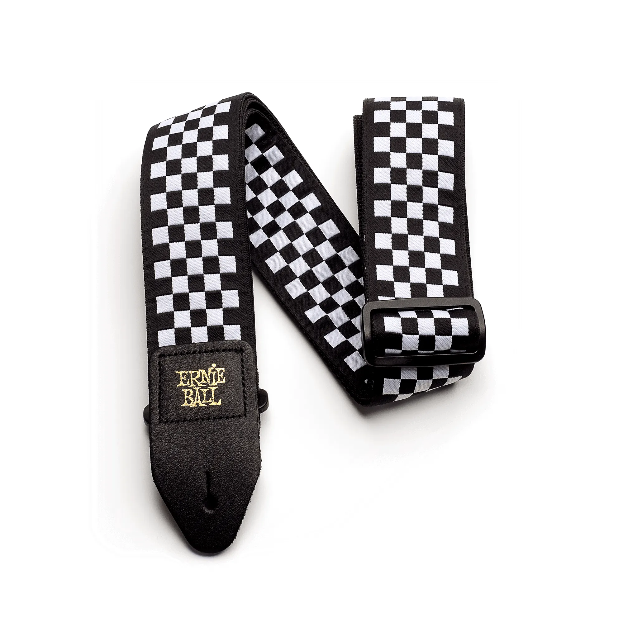 Ernie Ball Black And White Checkered Jacquard Strap