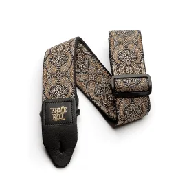 Ernie Ball Gold & Black Paisley Jacquard Strap