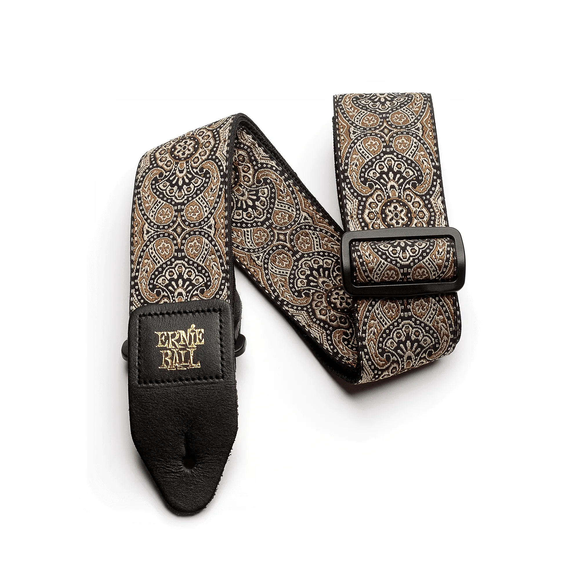 Ernie Ball Gold & Black Paisley Jacquard Strap