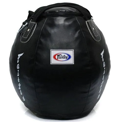 FAIRTEX HB11 MUAY THAI BOXING MMA PUNCHING WRECKING BALL UPPERCUT BAG - UNFILLED Syntek Leather 50 dia x 63 cm Black