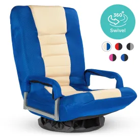 Gaming Floor Chair w/ 360-Degree Swivel, Armrest, Adjustable Backrest