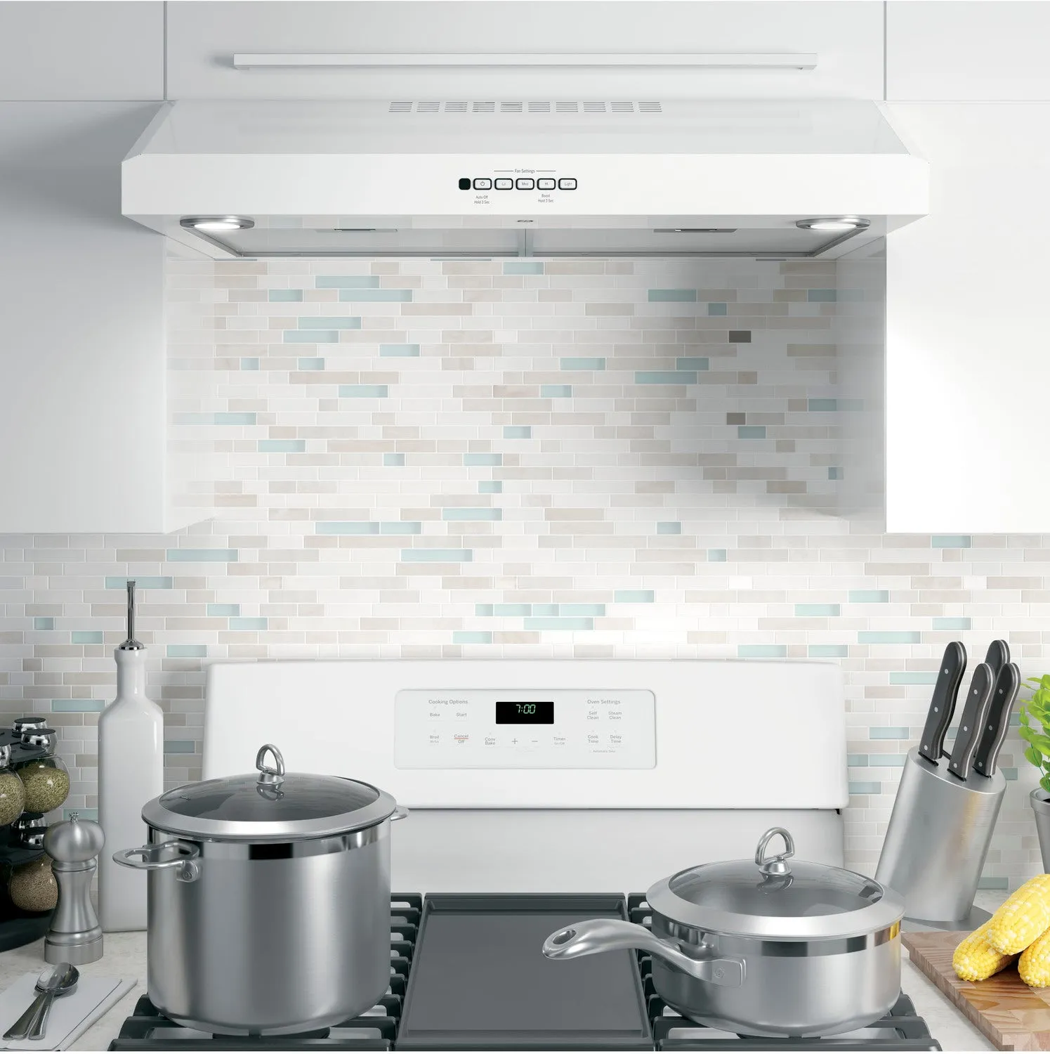 GE White 30" 4-Speed Under-the-Cabinet Range Hood - JVX5300DJWWC