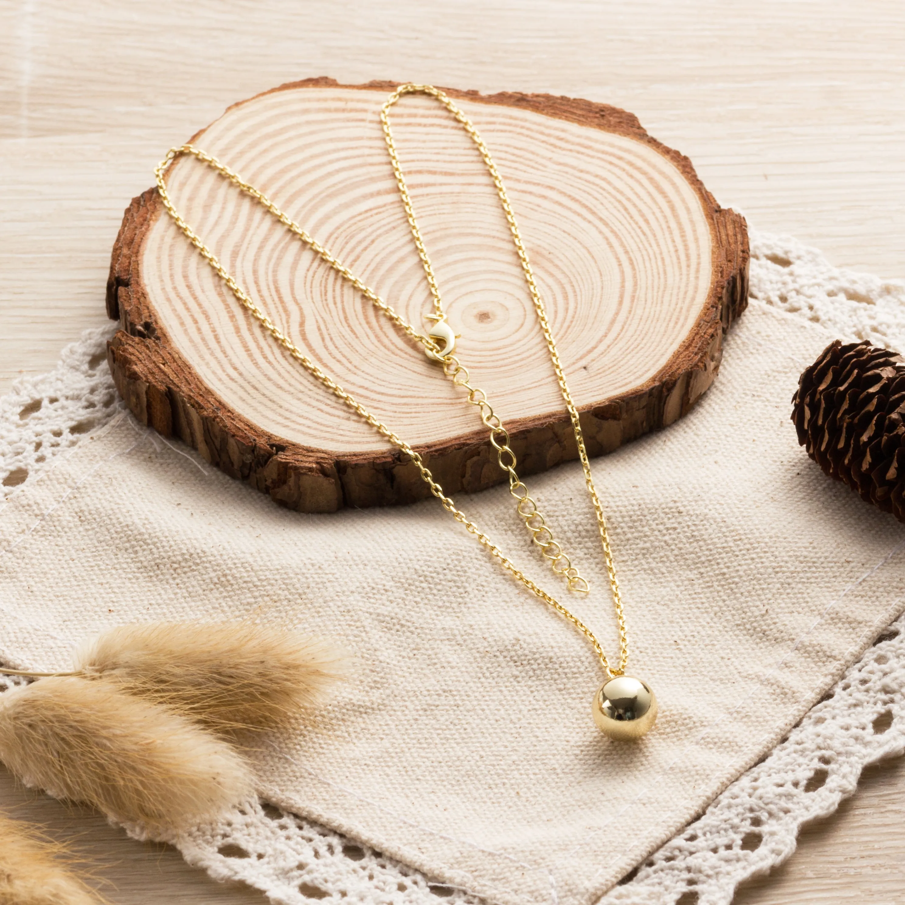 Gold Plated Ball Necklace