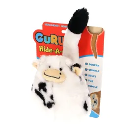 GURU Hide A Tail Cow Plush Dog Enrichment Toy Medium