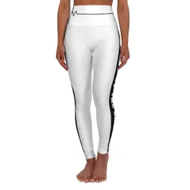 High Waisted Yoga Leggings, White And Black Salt Of The Earth Beating