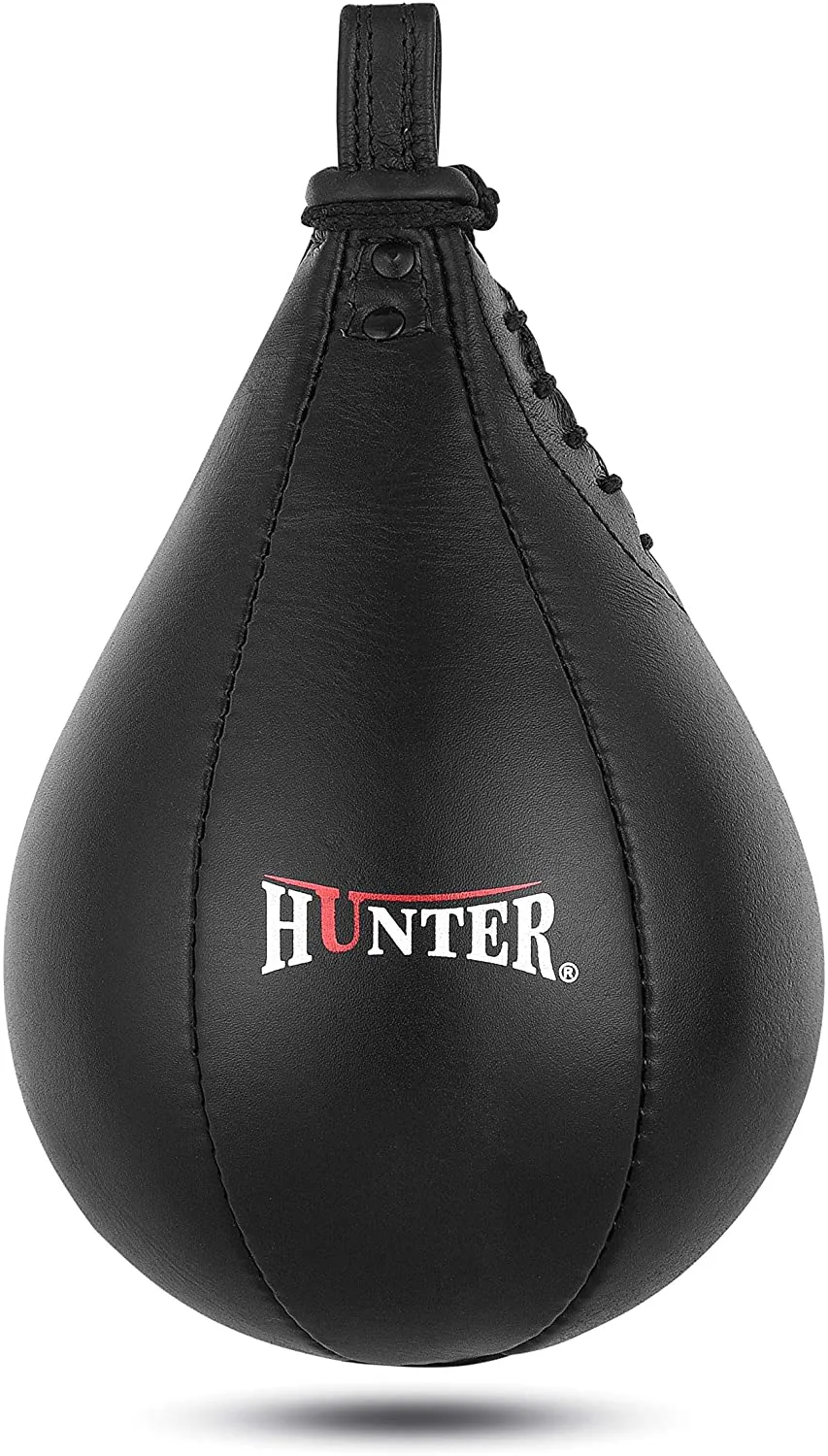 HUNTER Speed Ball Boxing Cow Hide Leather MMA Speed Bag Muay Thai Training Speed Bag Punching Dodge Striking Bag Kit with Hanging Swivel for Workout