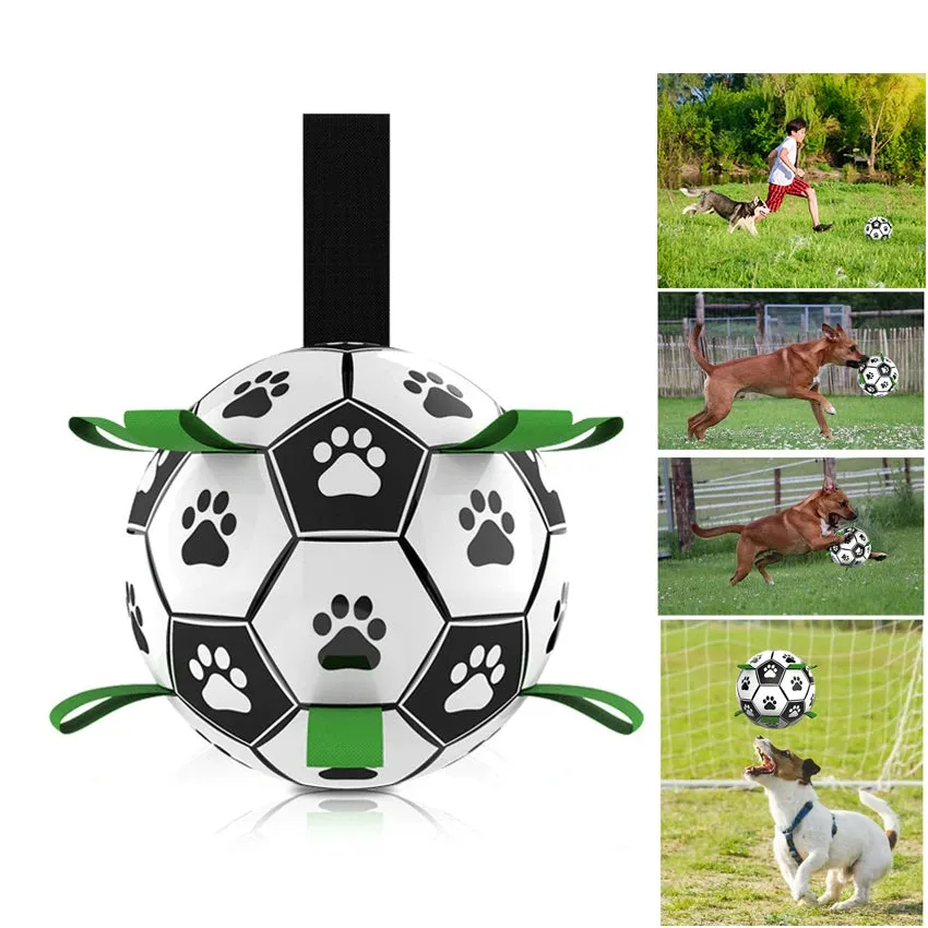 Interactive Pet Football Toys with Grab Tabs Dog Outdoor training Soccer Pet Bite Chew Balls