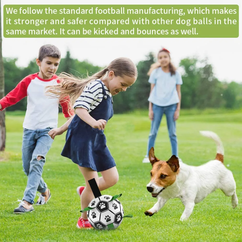 Interactive Pet Football Toys with Grab Tabs Dog Outdoor training Soccer Pet Bite Chew Balls