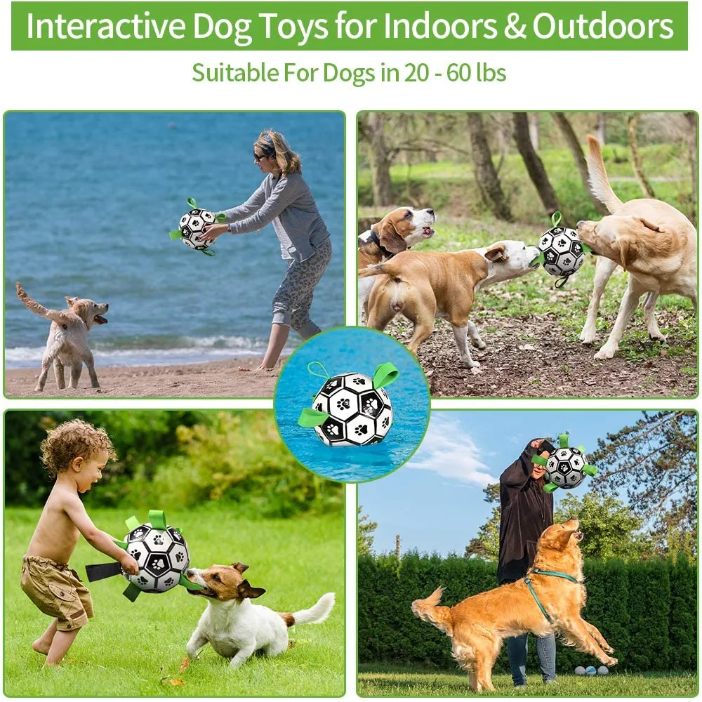 Interactive Pet Football Toys with Grab Tabs Dog Outdoor training Soccer Pet Bite Chew Balls