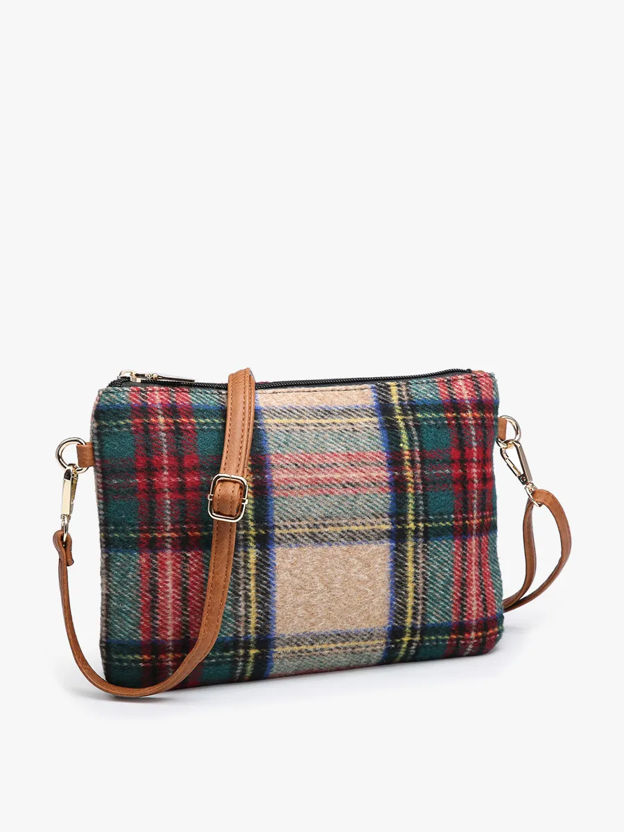 Meriam Clutch Crossbody/Wristlet - Navy & Green Plaid