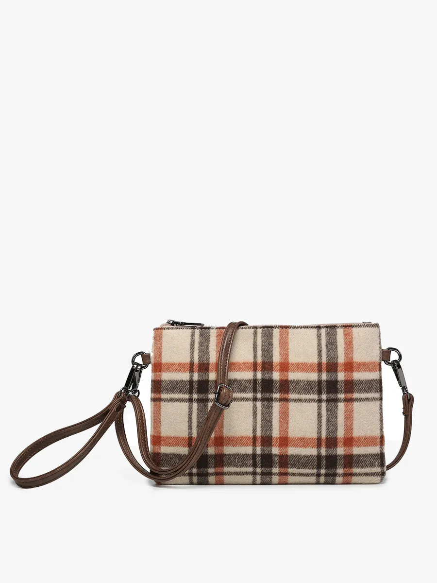 Meriam Clutch Crossbody/Wristlet - Navy & Green Plaid