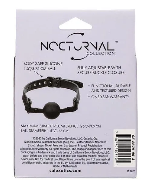 Nocturnal Collection Silicone Ball Gag - Black