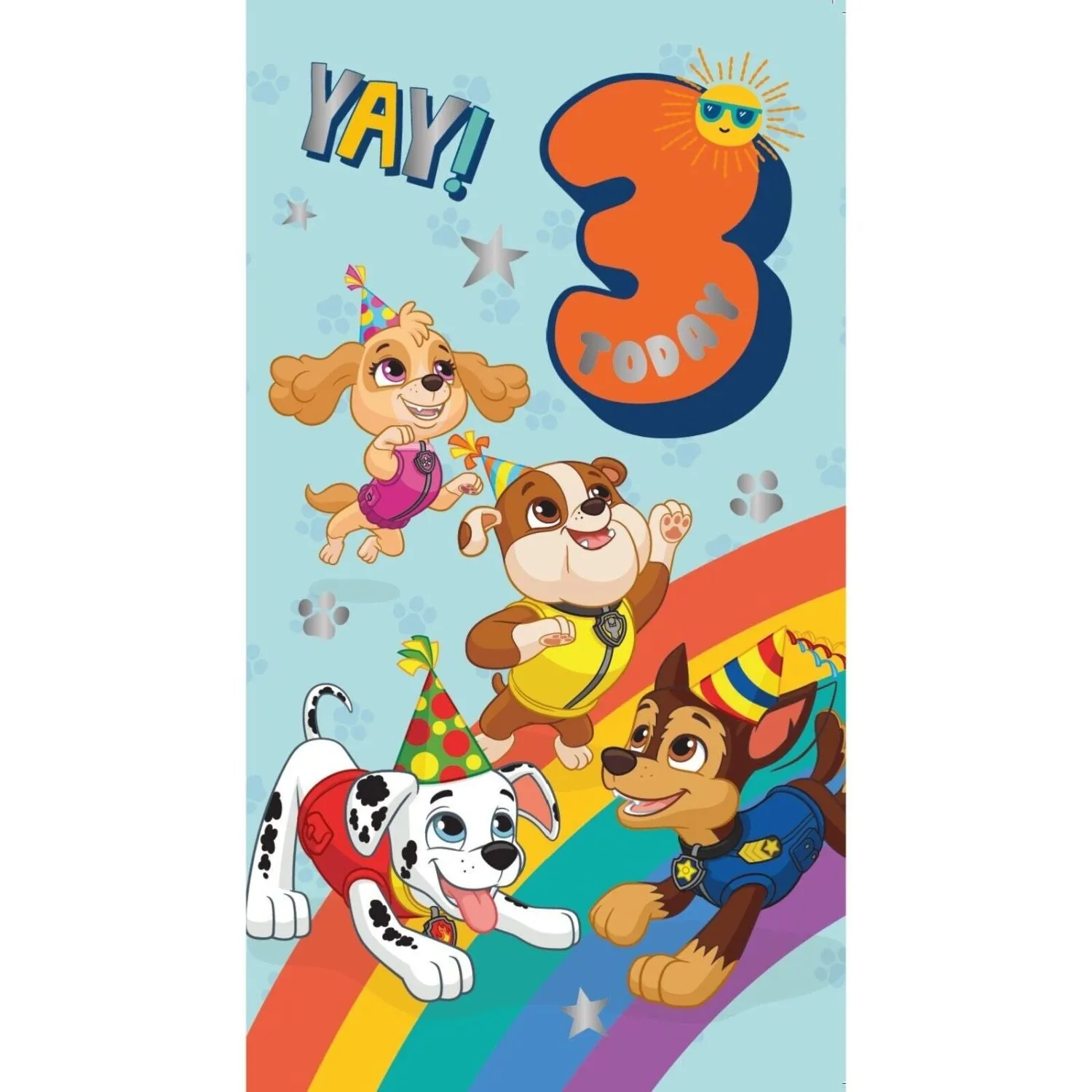 Paw Patrol Age 3 Birthday Card