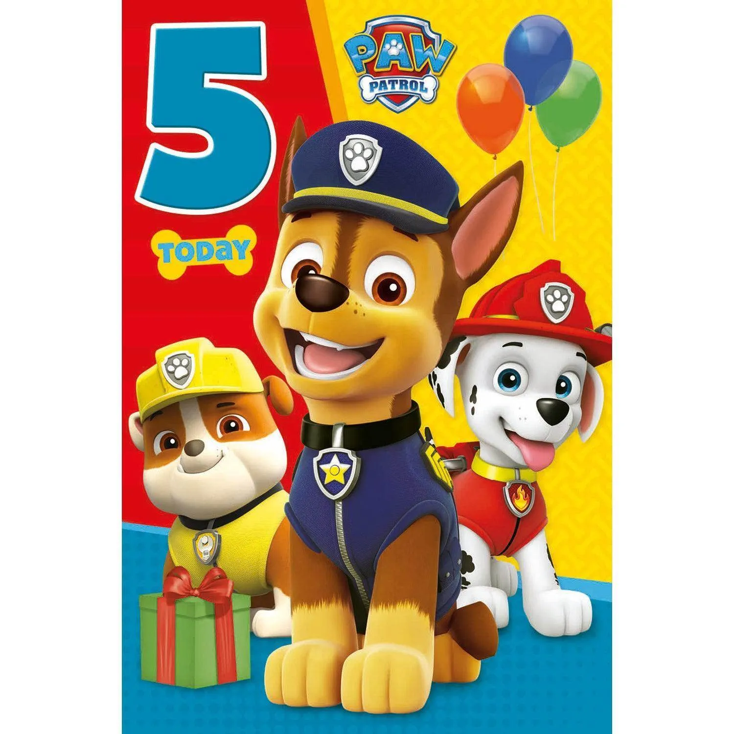 Paw Patrol Age 5 Birthday Pop Up Card