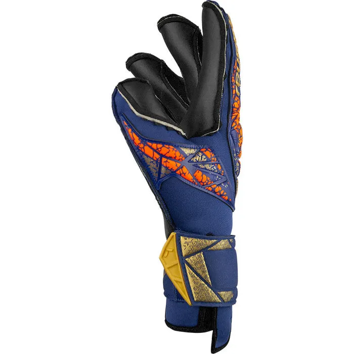 Reusch Attrakt Duo Evolution Goalkeeper Gloves- Blue/Gold/Black