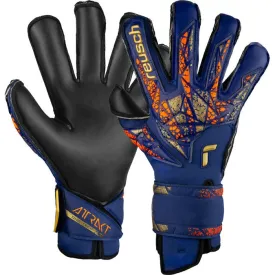 Reusch Attrakt Duo Evolution Goalkeeper Gloves- Blue/Gold/Black