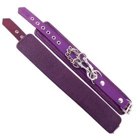 Rouge Garments Adjustable Purple Leather Wrist Cuffs with Buckles