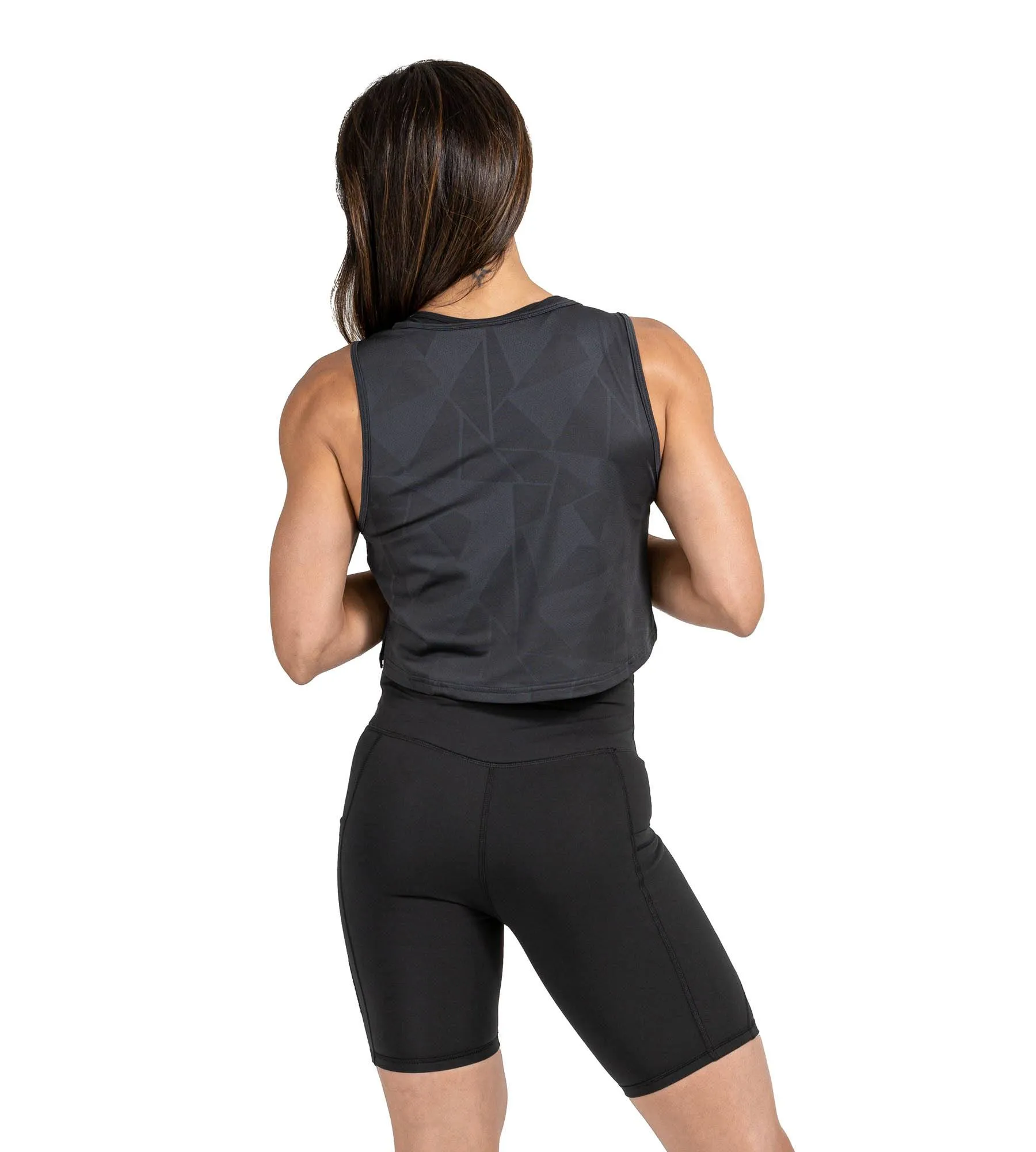 Sabre Crop Tank - Charcoal