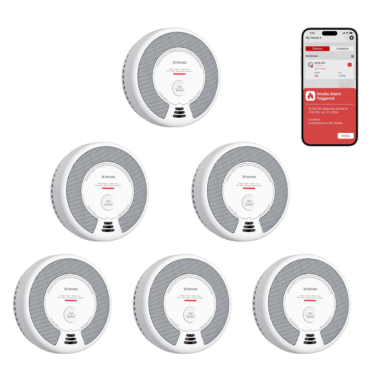 SC06-WX Smart Combo: Enhanced Home Safety with Wi-Fi Connected Smoke Detector & Carbon Monoxide Alarm